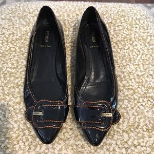 Fendi patent leather flats
